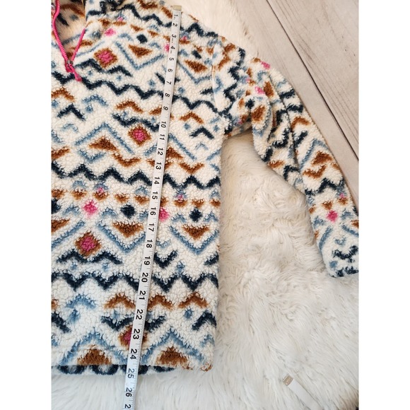 Eddie Bauer Womens Multicolor Geometric Long Sleeve Fleece Pullover Sweater Sz M - Picture 6 of 6